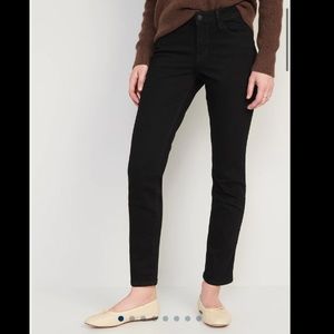 Old Navy Mid-Rise Power Slim Straight Black Jeans